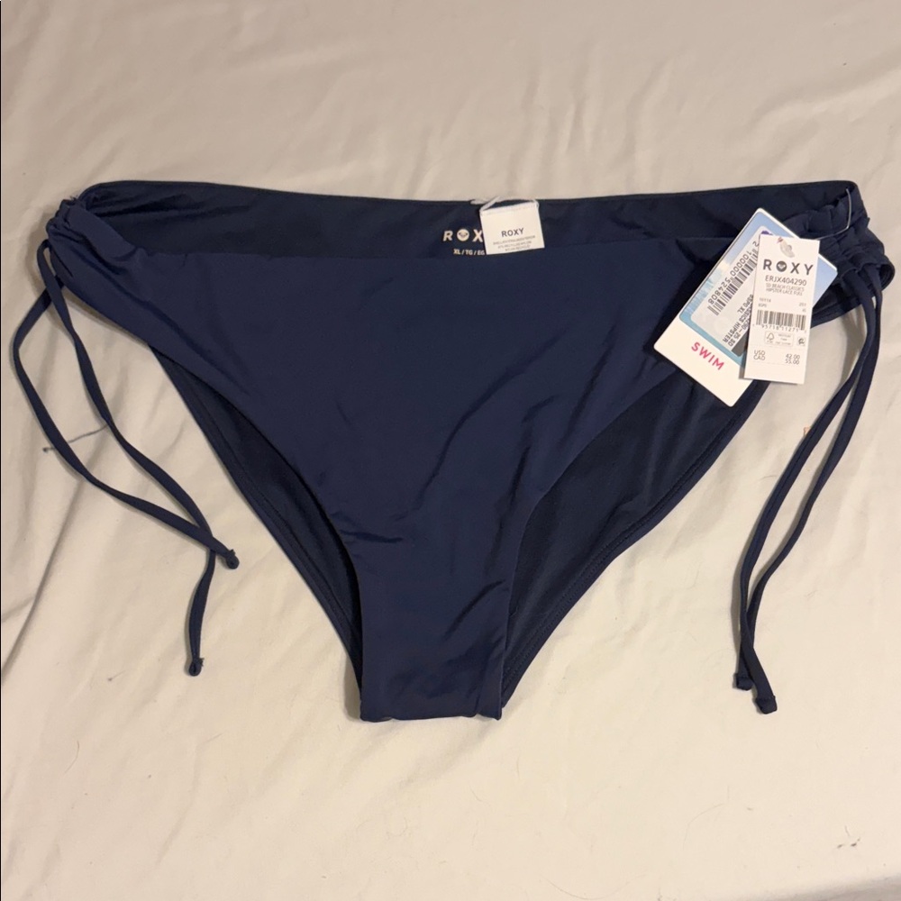 Roxy Navy Side-Tie Bikini Bottoms